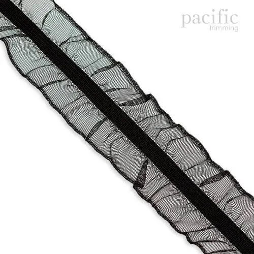 1 Inch Sheer Ruffle Edge Stretch Elastic Trim