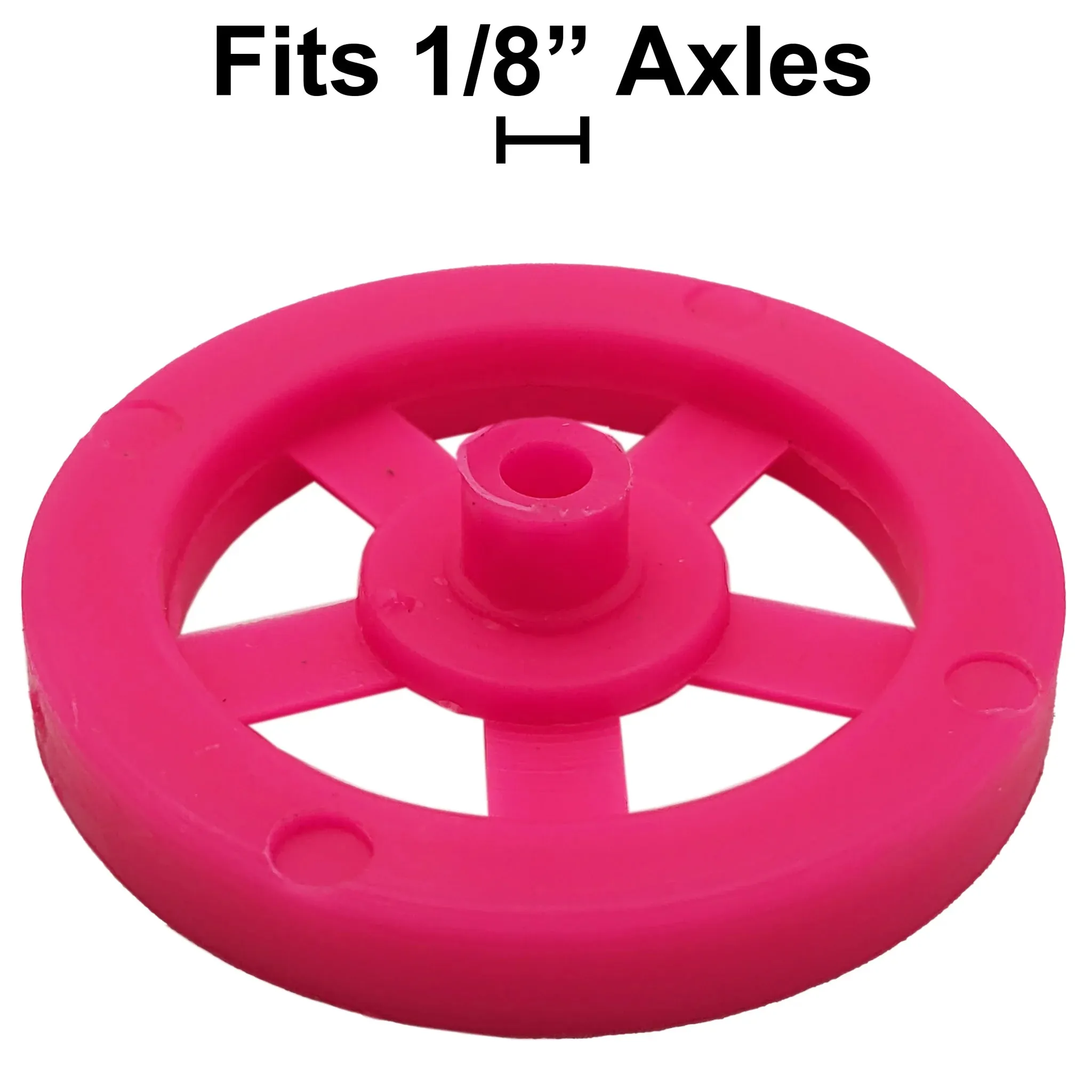 100 Pack Pink 35mm Front Wheels with Spokes for Co2 Dragsters