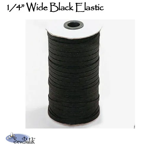 1/4" Flat Black Elastic