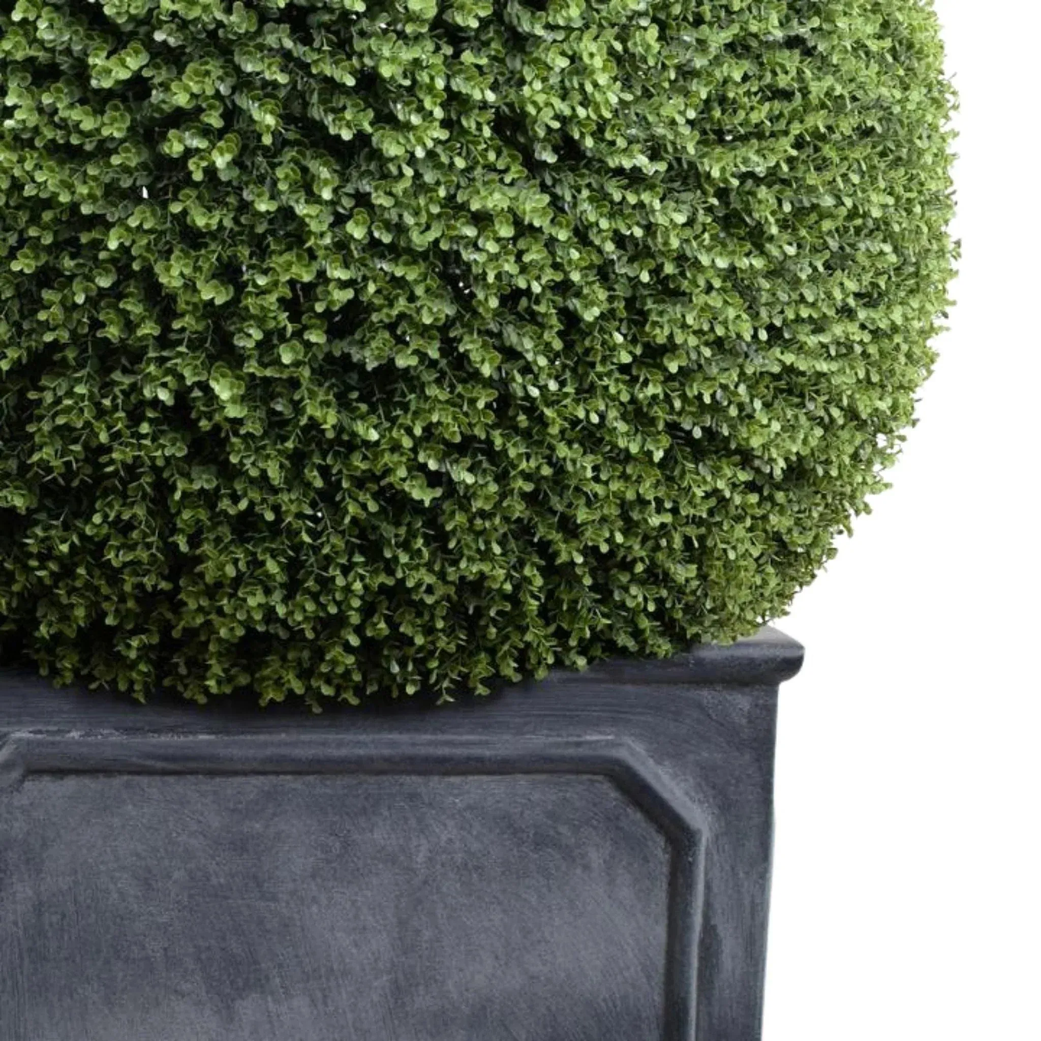 39" Faux Boxwood Ball in Square Planter