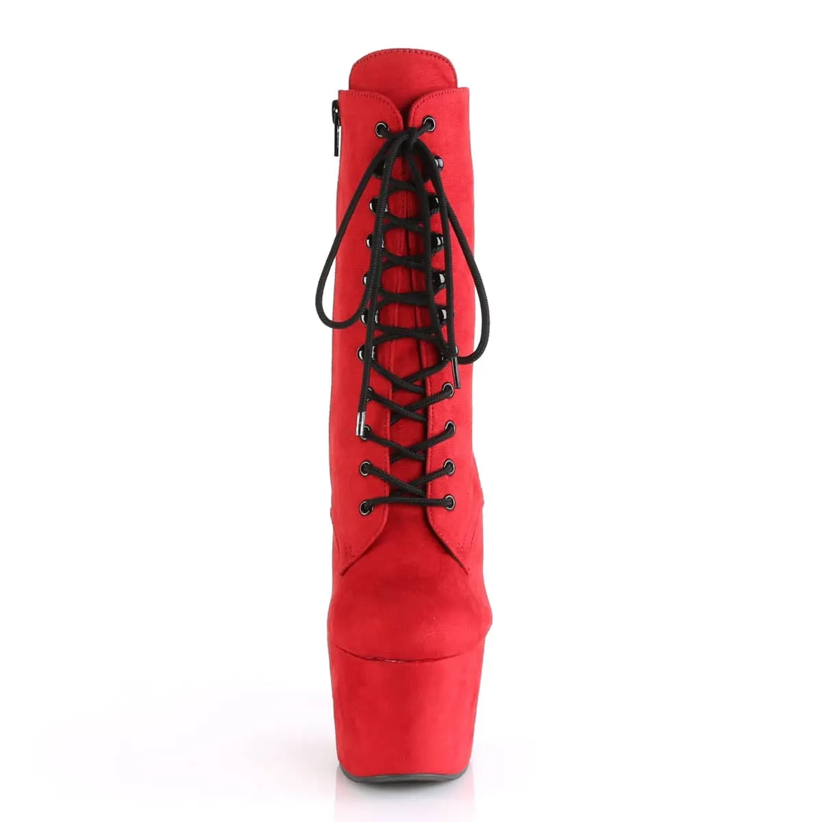 ADORE-1020FS Red Faux Suede Ankle Boots