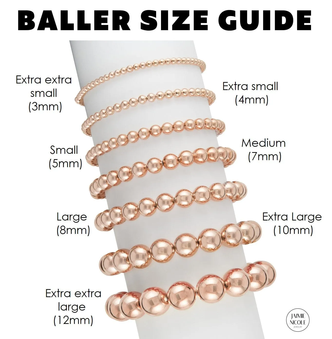 Baller | Rose Gold Bracelets by Size