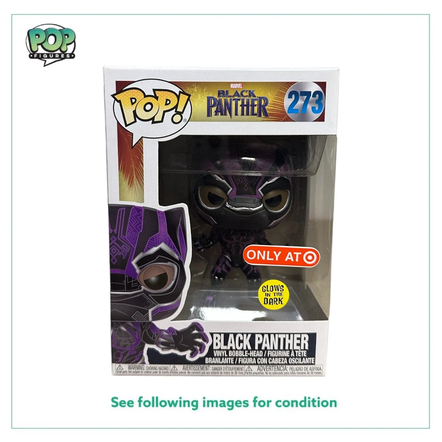 Black Panther #273 (Glows in the Dark) Funko Pop! - Black Panther - Target Exclusive - Condition 9.5/10