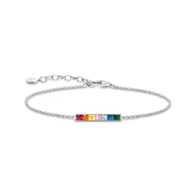 Bracelet colourful stones silver