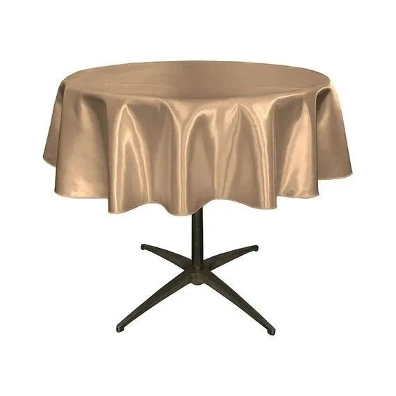 Bridal Satin Round 51-Inch, Wedding Prom Decoration Tablecloth Outdoor Birthday Party, DJ Party And Dining Table Decor