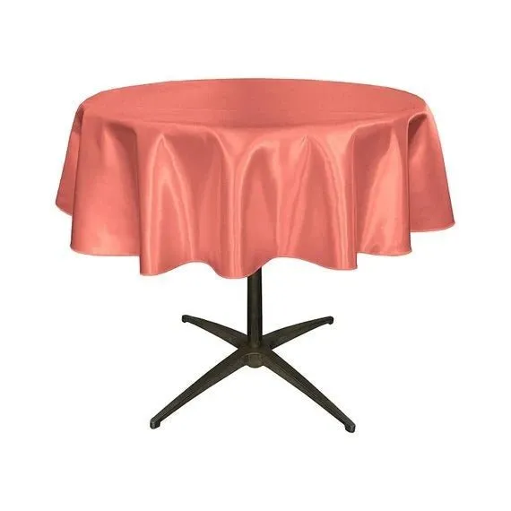 Bridal Satin Round 51-Inch, Wedding Prom Decoration Tablecloth Outdoor Birthday Party, DJ Party And Dining Table Decor