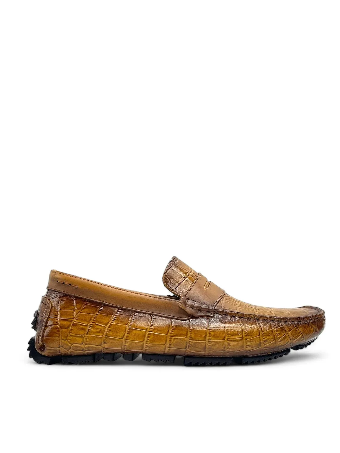 C-Moc Croc-embossed Penny Moccasins