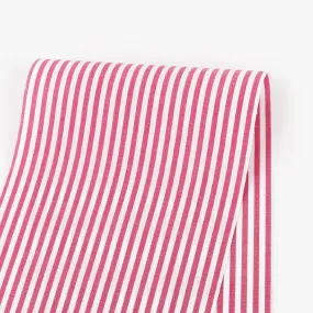 Candy Stripe Cotton Poplin - Hot Pink