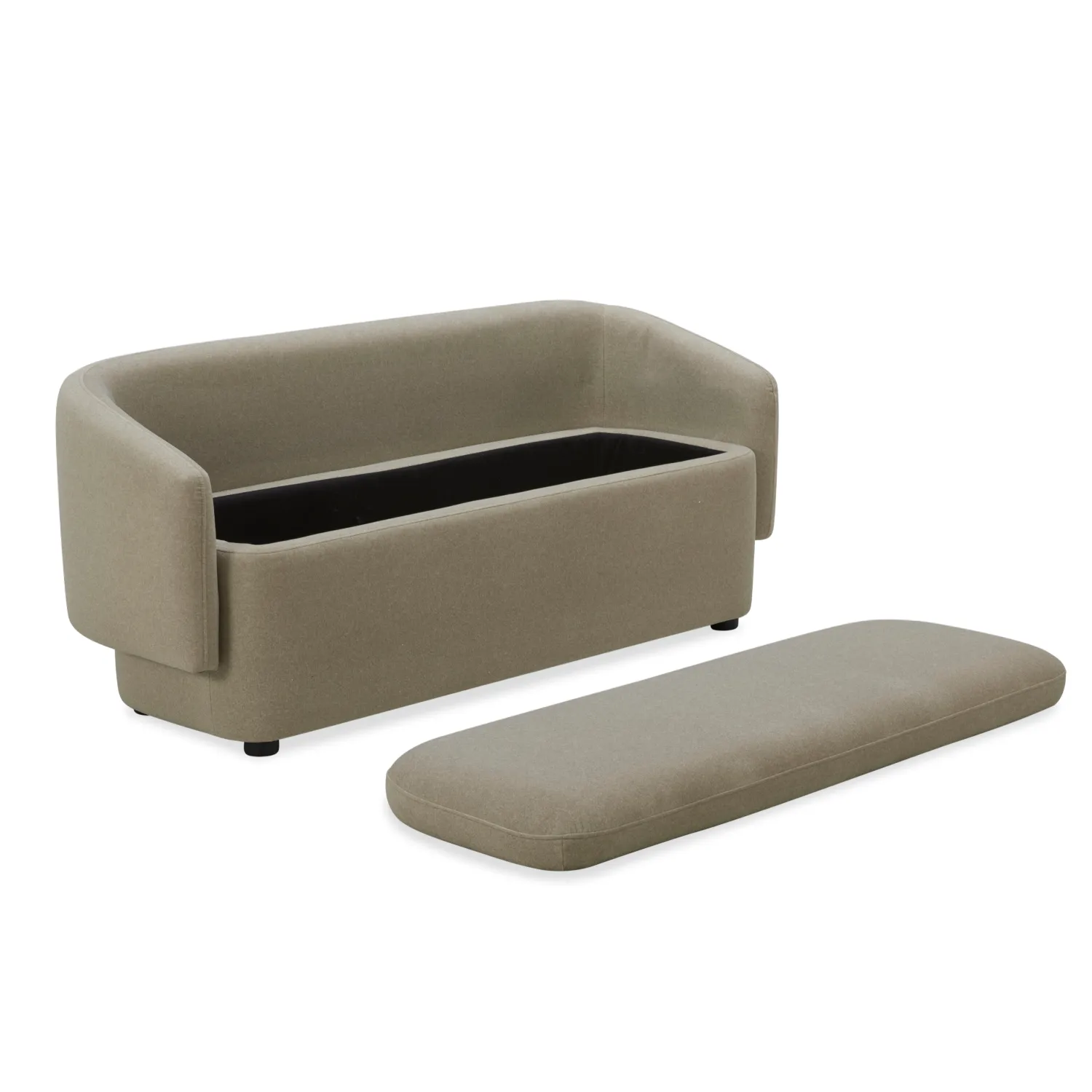 Capri Velvet Sand Storage Ottoman