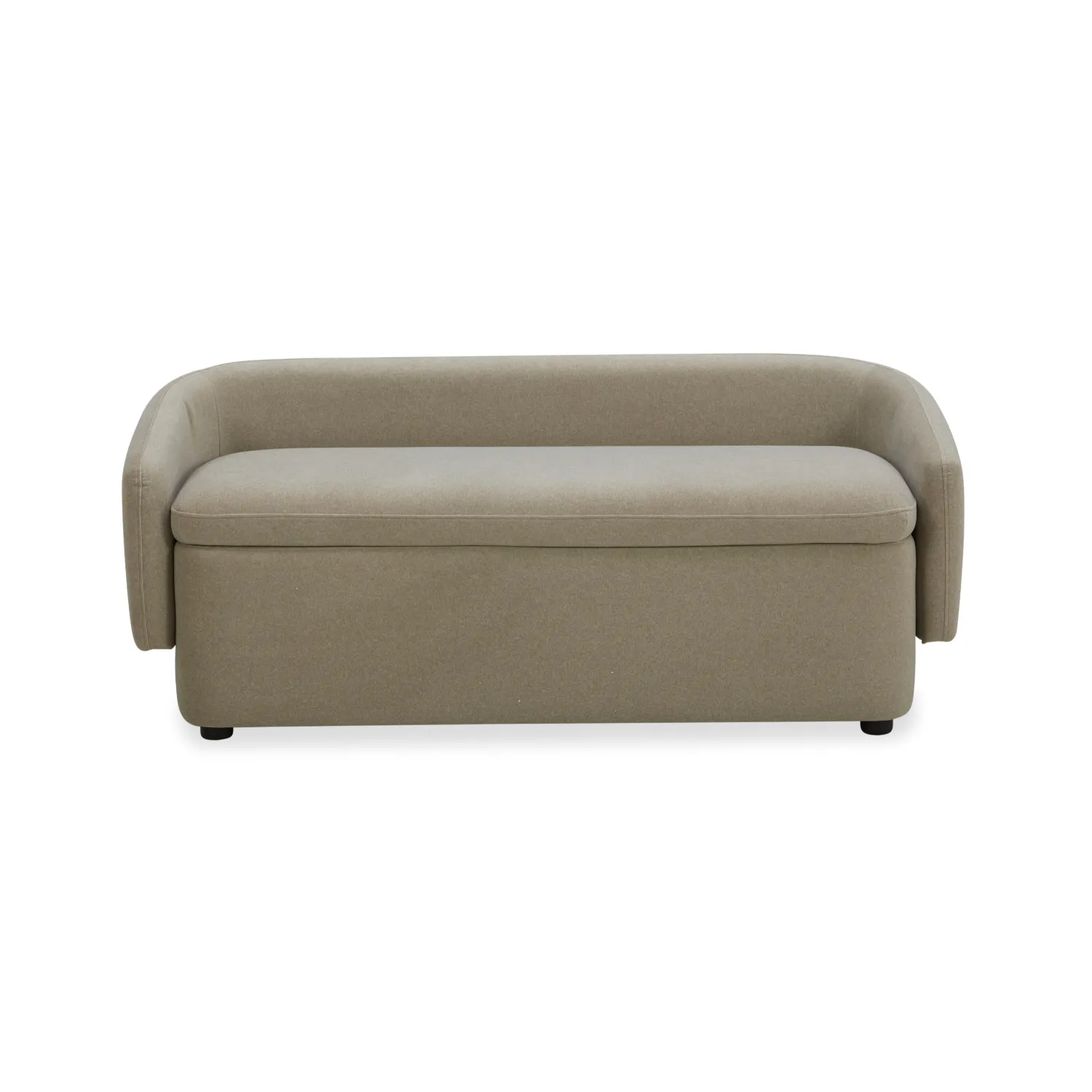 Capri Velvet Sand Storage Ottoman