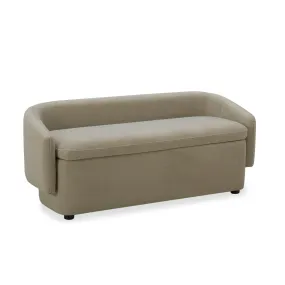 Capri Velvet Sand Storage Ottoman