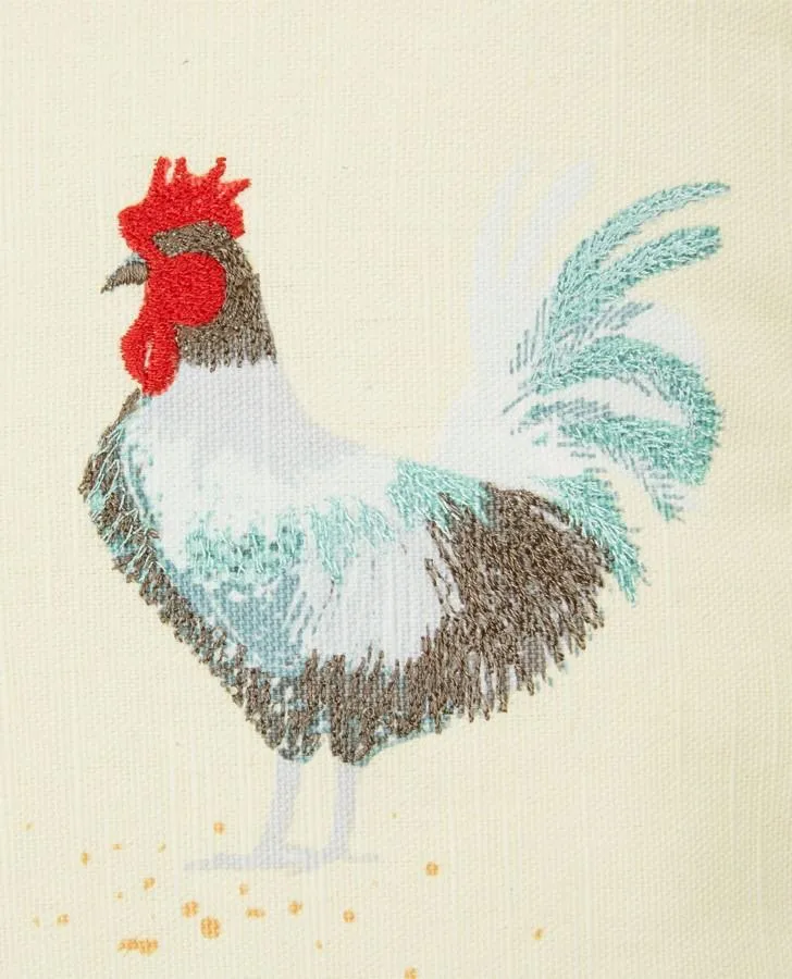 Chickens Embroidered Cushion