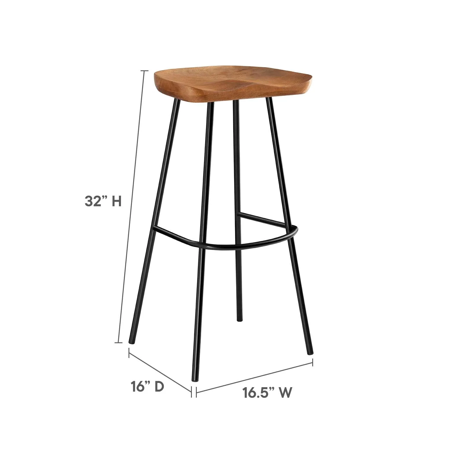 Concord Backless Wood Bar Stools - Set of 2 by Modway