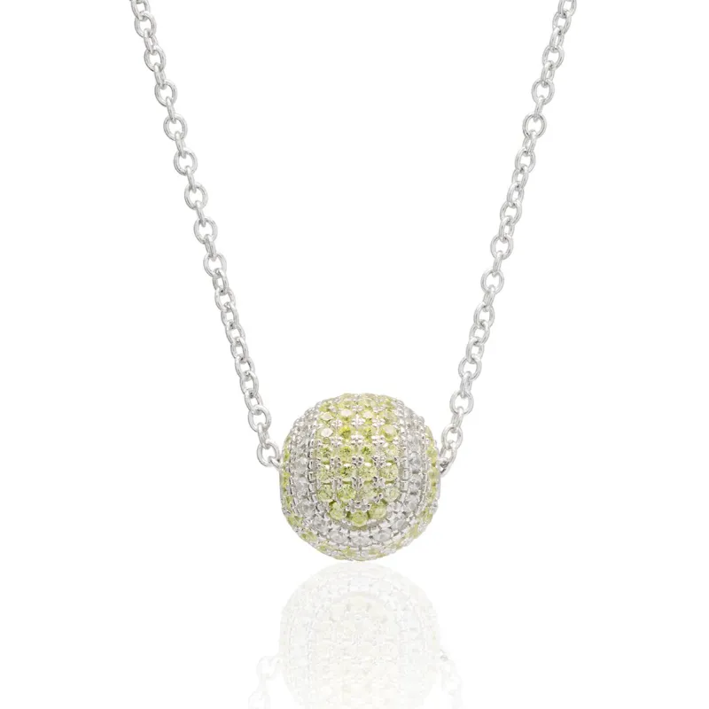 CZ Pave Tennis Ball Necklace