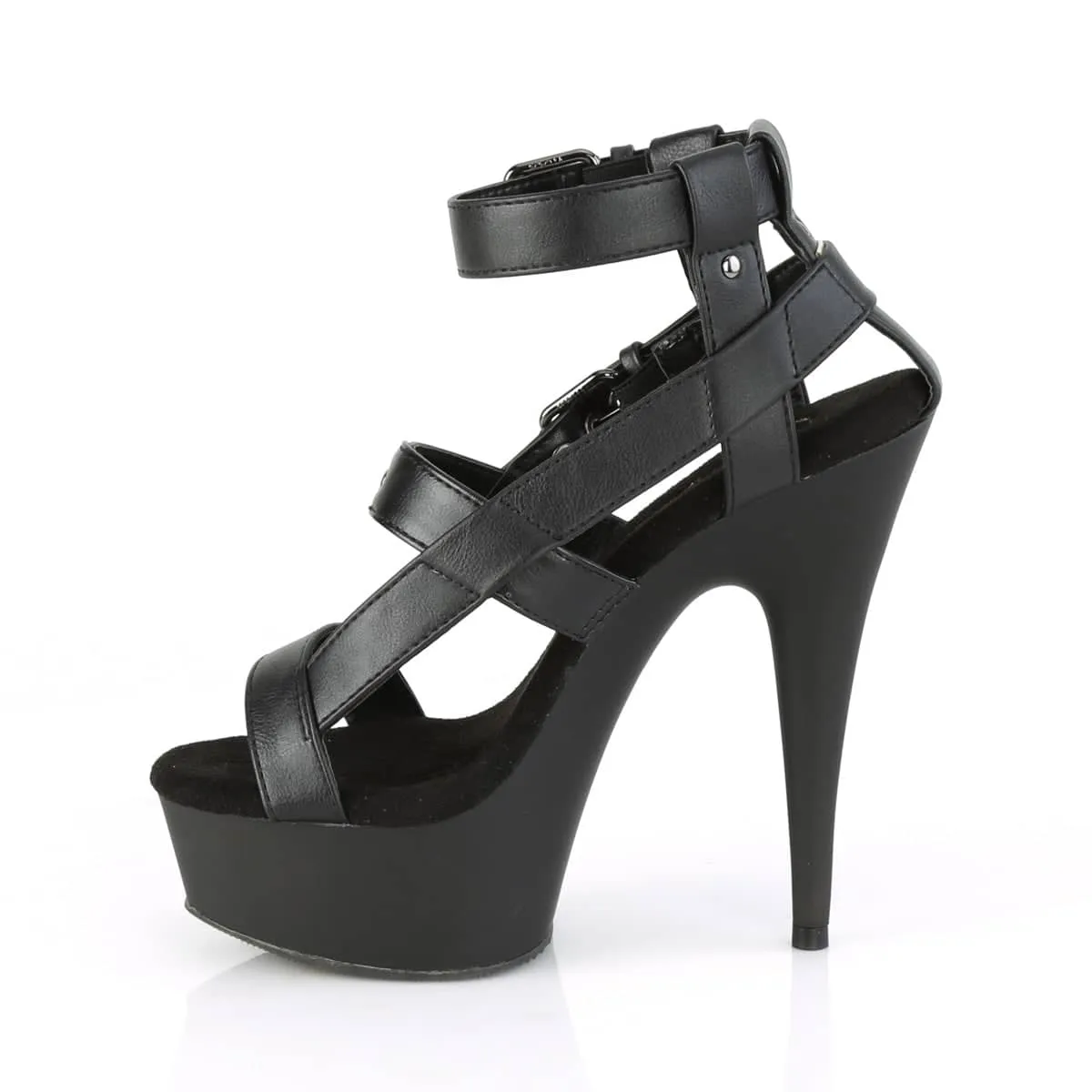 DELIGHT-637 Black Ankle Sandal High Heel