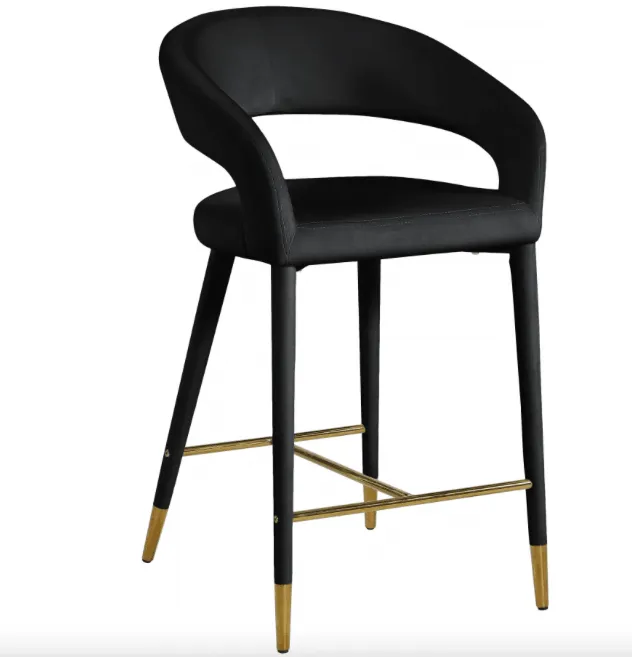 Destin Faux Leather Black Counter Stool