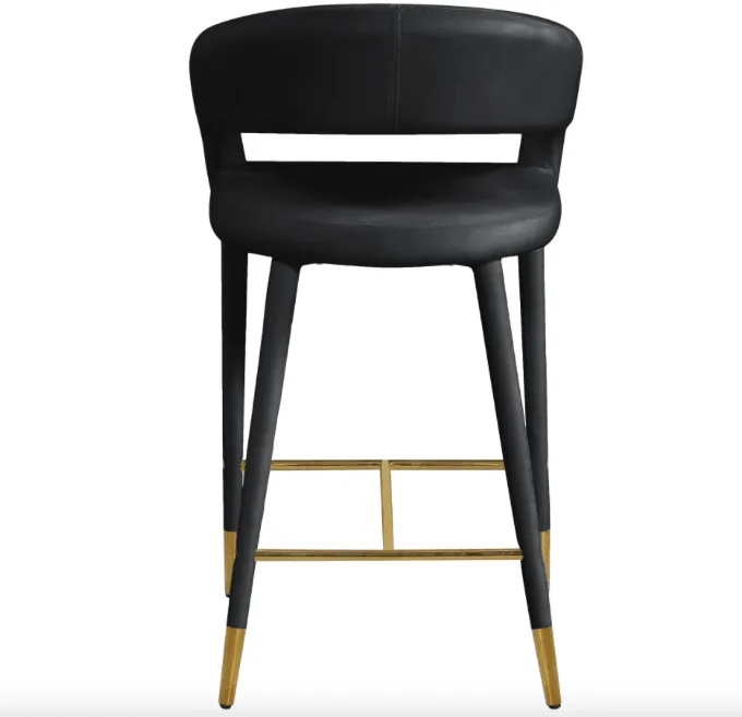 Destin Faux Leather Black Counter Stool