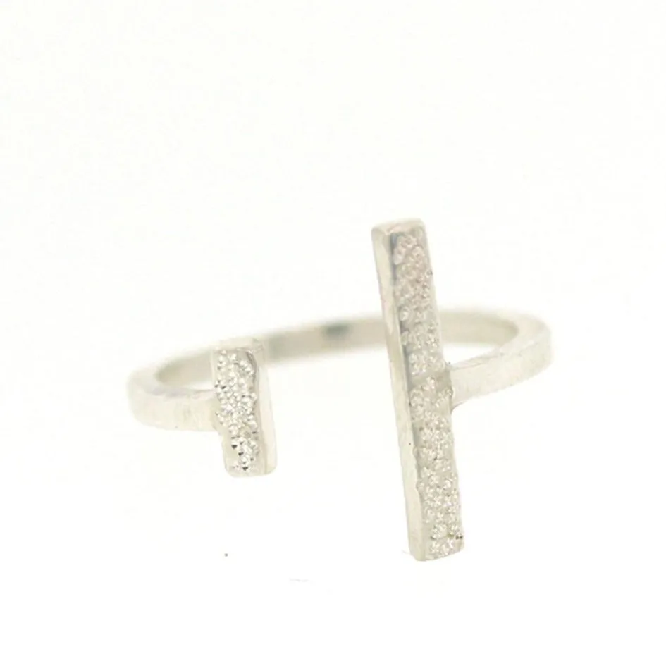 Diamond Dusted Double Bar Ring by Christina Kober