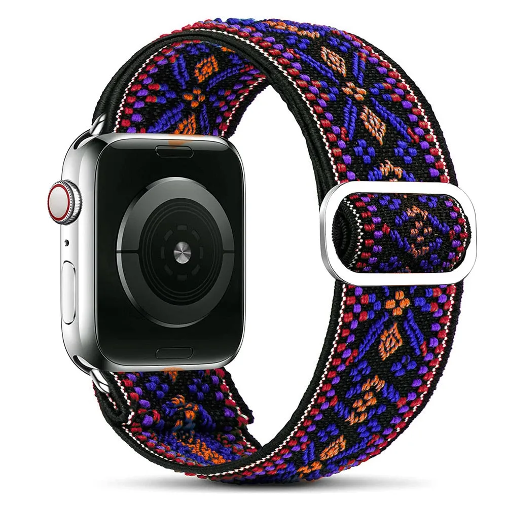 Elastic Scrunchie Style Strap with buckle for Apple Watch band