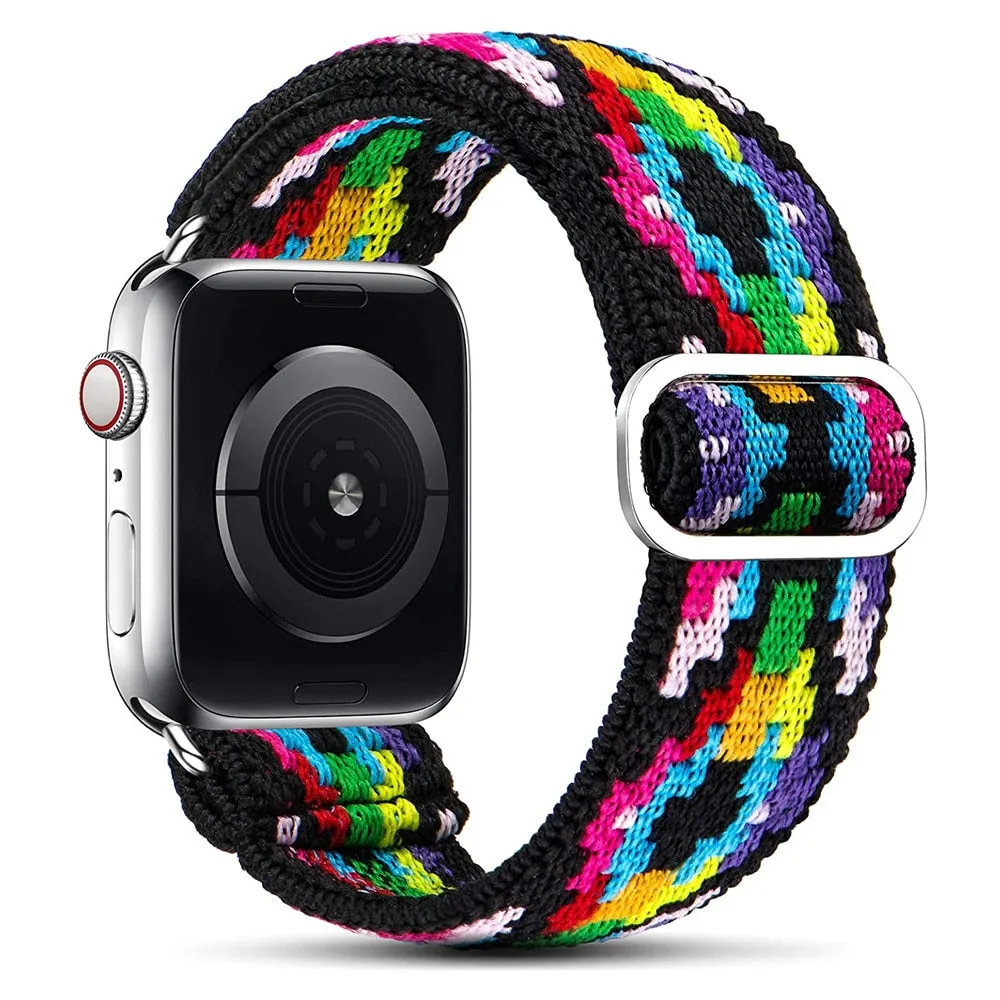 Elastic Scrunchie Style Strap with buckle for Apple Watch band