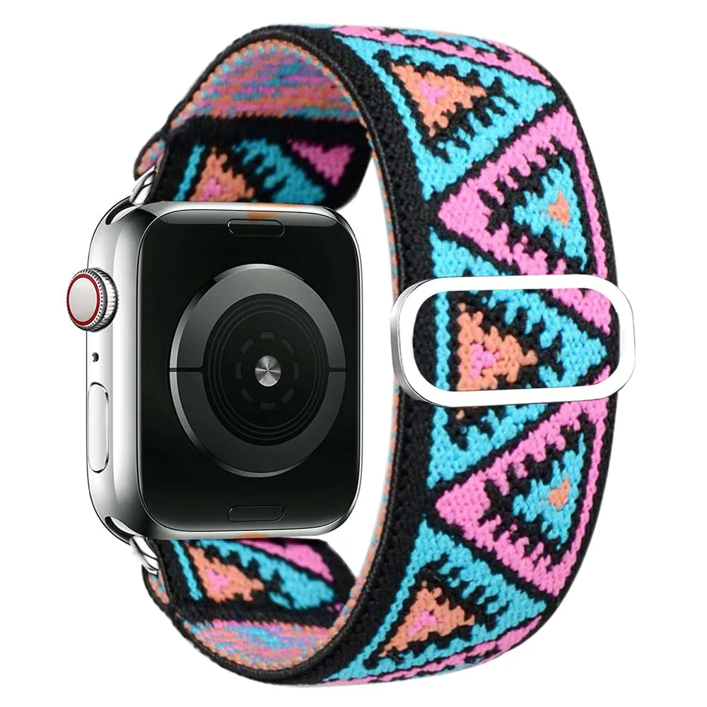 Elastic Scrunchie Style Strap with buckle for Apple Watch band