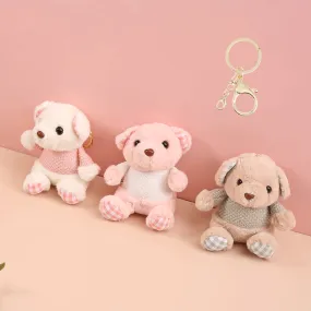 Elegantly Design Teddy Bear Plush Keychain.