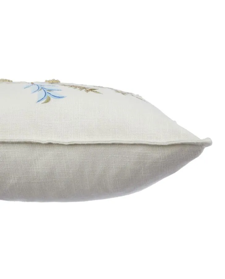 Freya Embroidered Natural Cushion