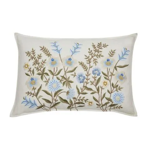 Freya Embroidered Natural Cushion