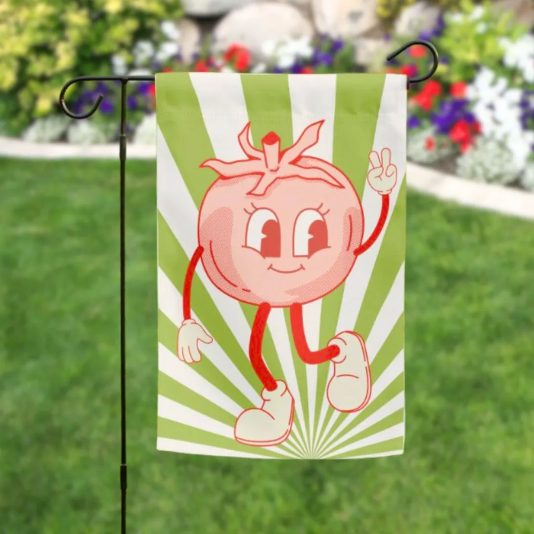 Garden Flag: Retro Tomato Dude