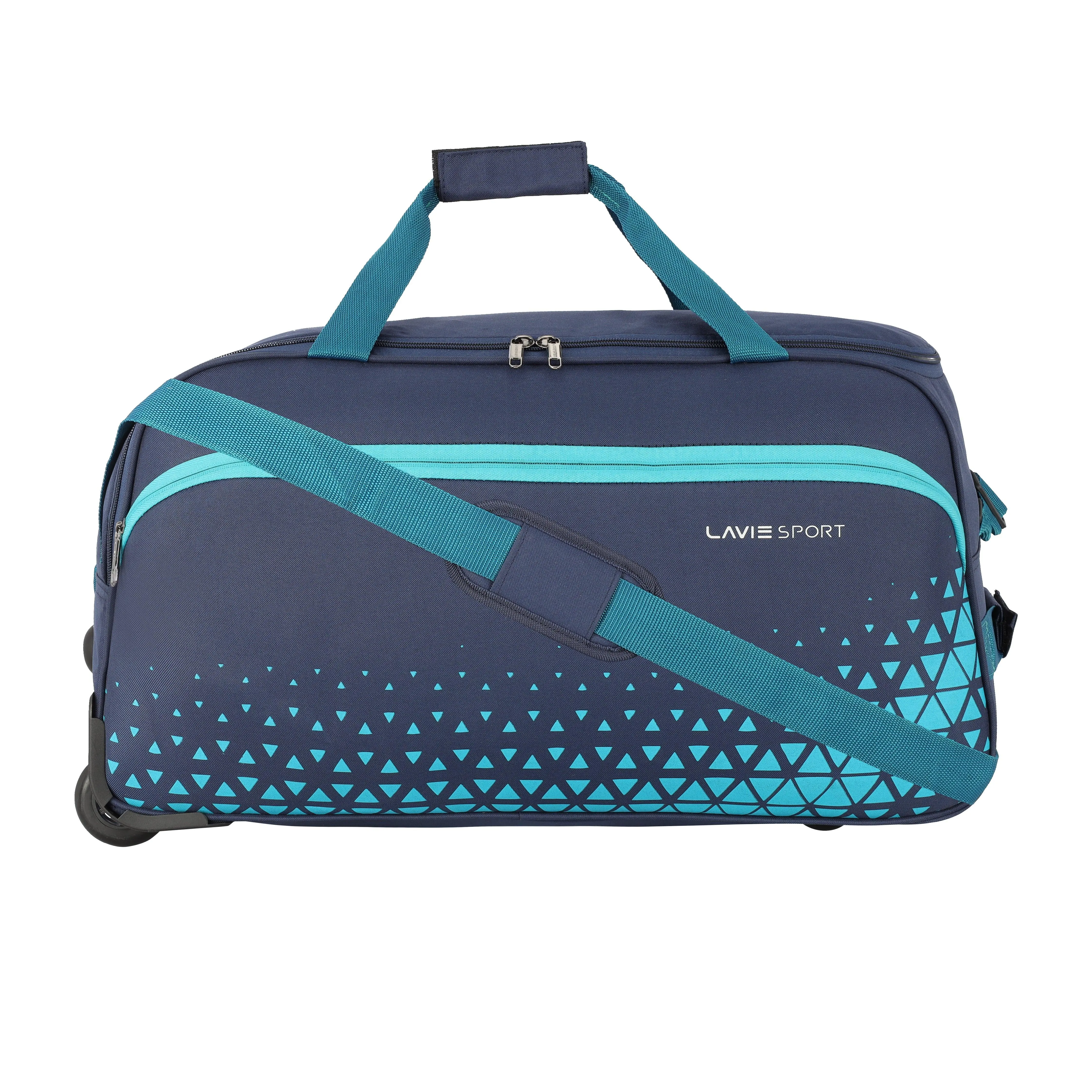 Lavie Sport Roar M Large Size 62 cms Wheel Duffle Bag | 2 Wheel Duffle Bag Navy