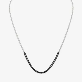 Loop Necklace - Black Oxidized Silver & Silver Sterling - 24"