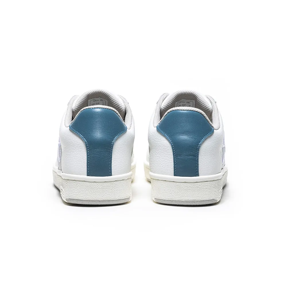 Men's Icon OG White Gray Blue Logo Leather Sneakers 01931-085