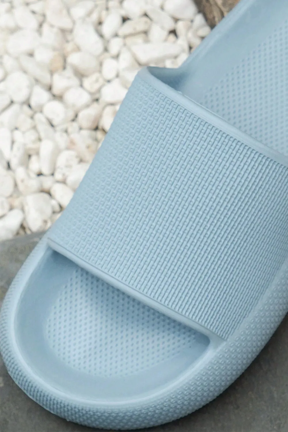 Mist Blue Solid Color Non-slip Cloud Thick Sole Slippers