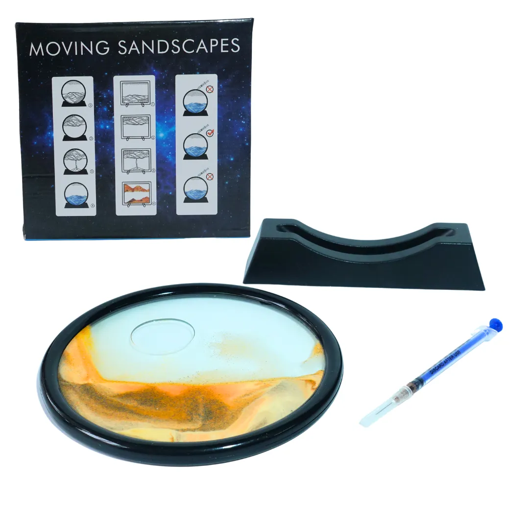 Moving Sandscapes with Round Glass