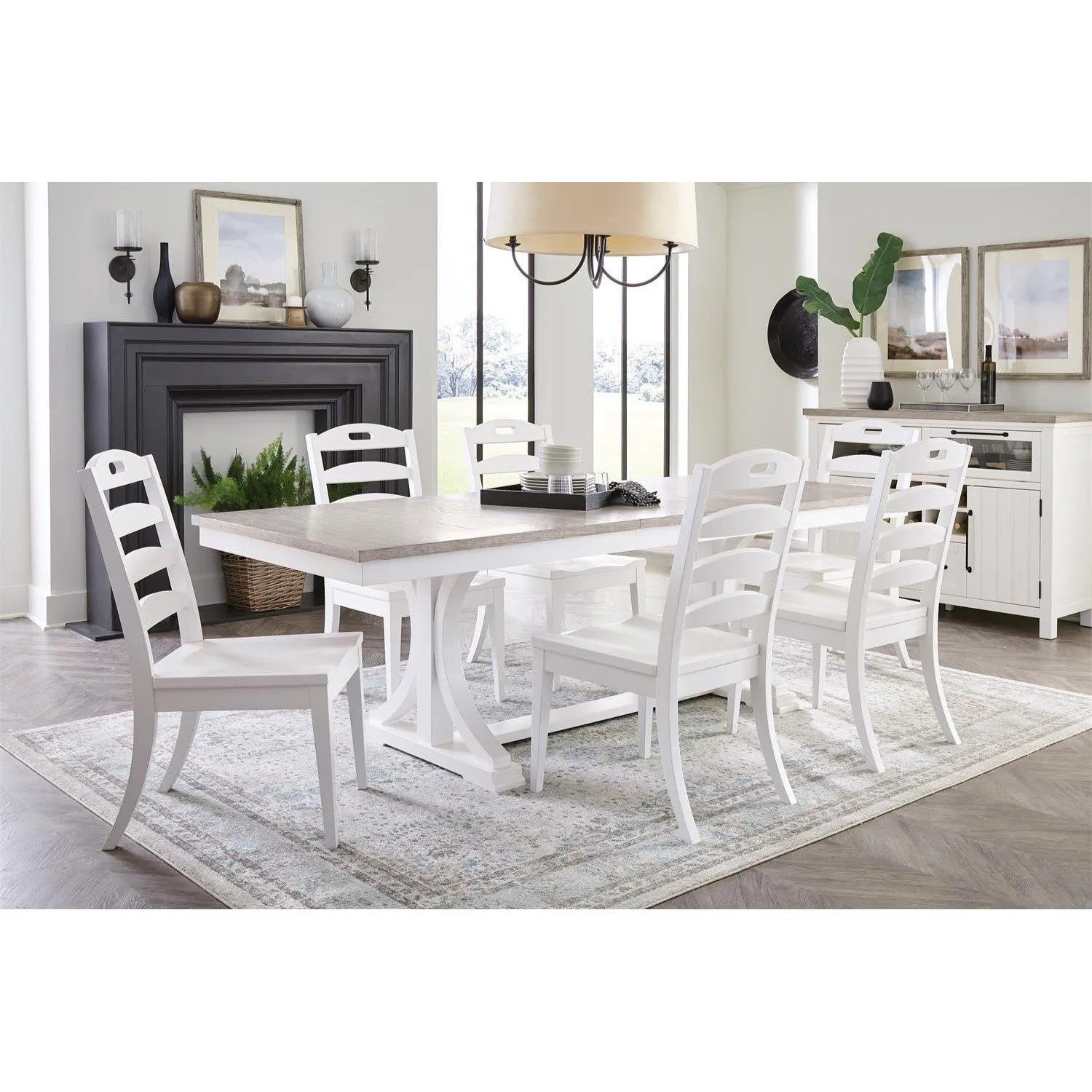 Napa White (76-94") Trestle Dining Table