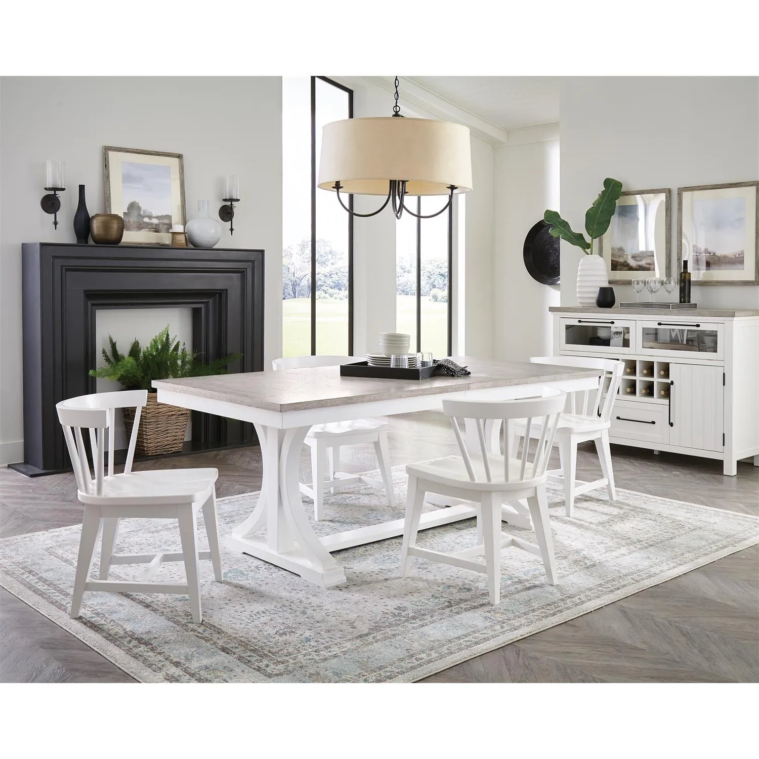 Napa White (76-94") Trestle Dining Table