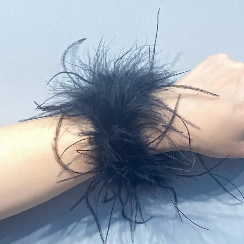 Ostrich Feather Bracelet with Vintage Peace Pattern