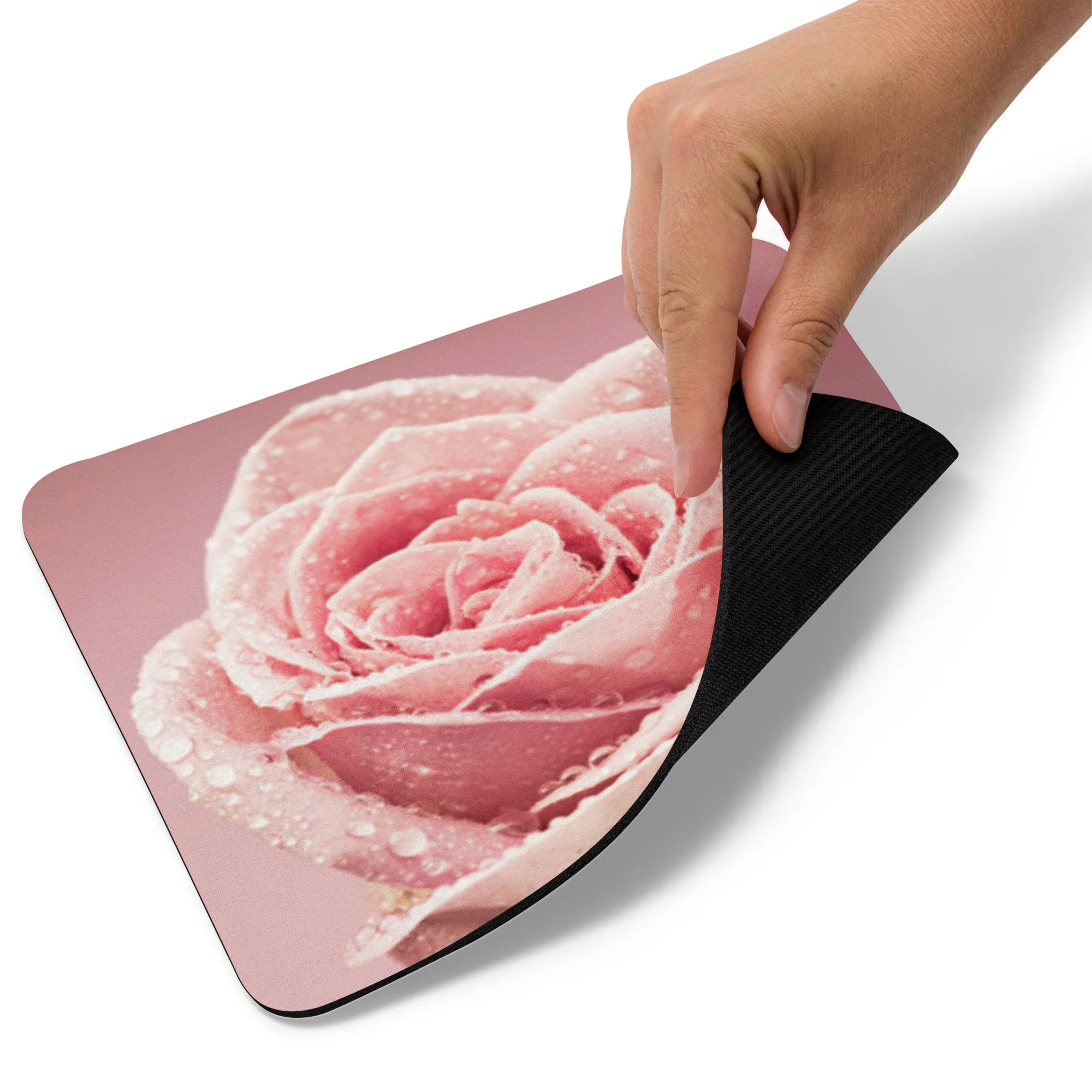 Padded Non-Slip Mousepad - Pink Rose