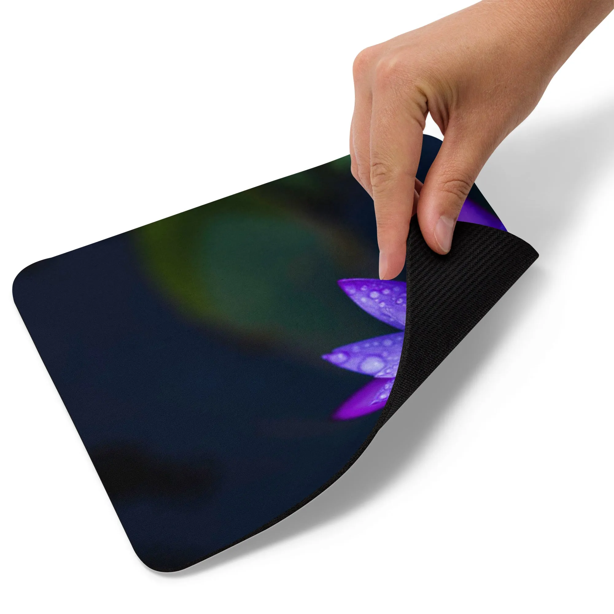 Padded Non-Slip Mousepad - Purple Water Lily Flower