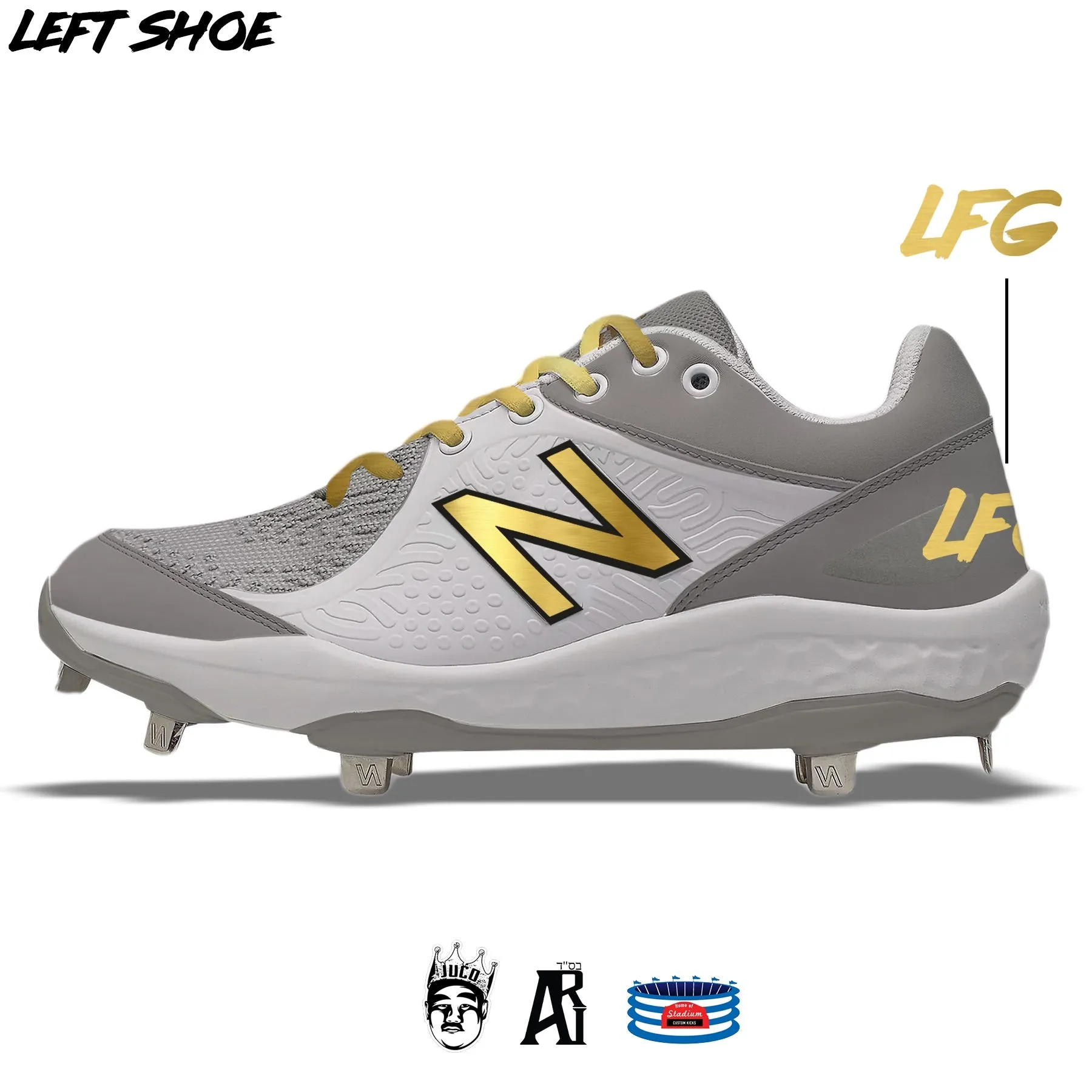 "JUCO Bandit" New Balance 3000v5 Cleats- Size 13 Men's Low Top MCS/TPU