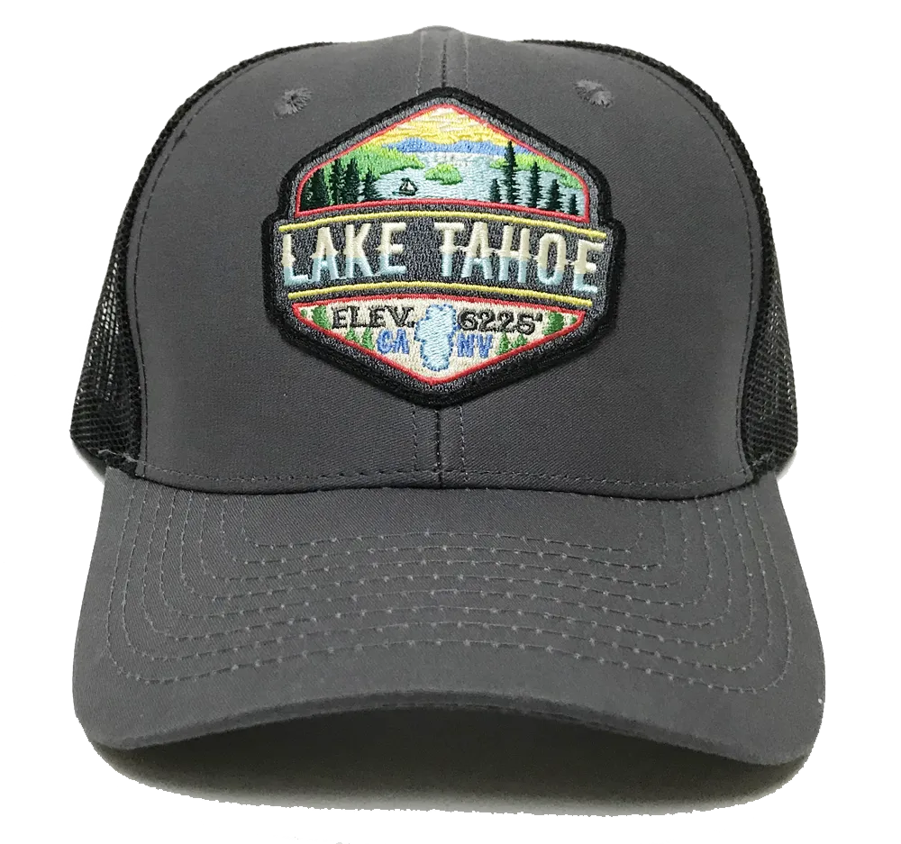 Souvenir Ball Cap Tahoe Emerald Bay Diamond Badge Trucker Mesh Back, Lake Tahoe