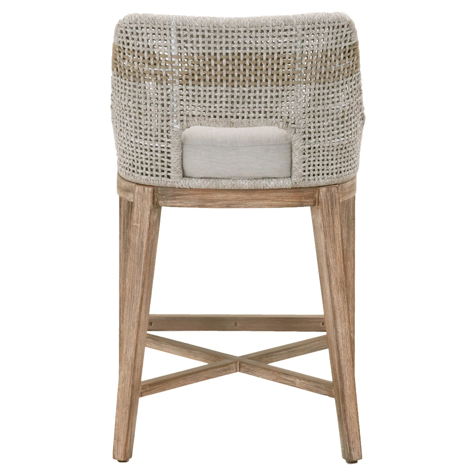 Tapestry Counter Stool in Taupe & White Flat Rope