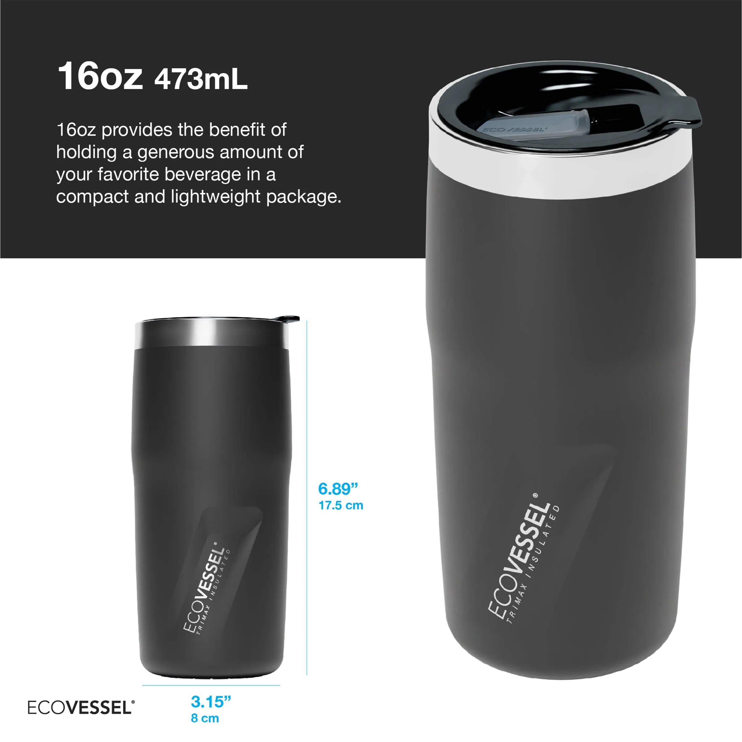 The Metro - 16 oz Tumbler with Sliding Lid