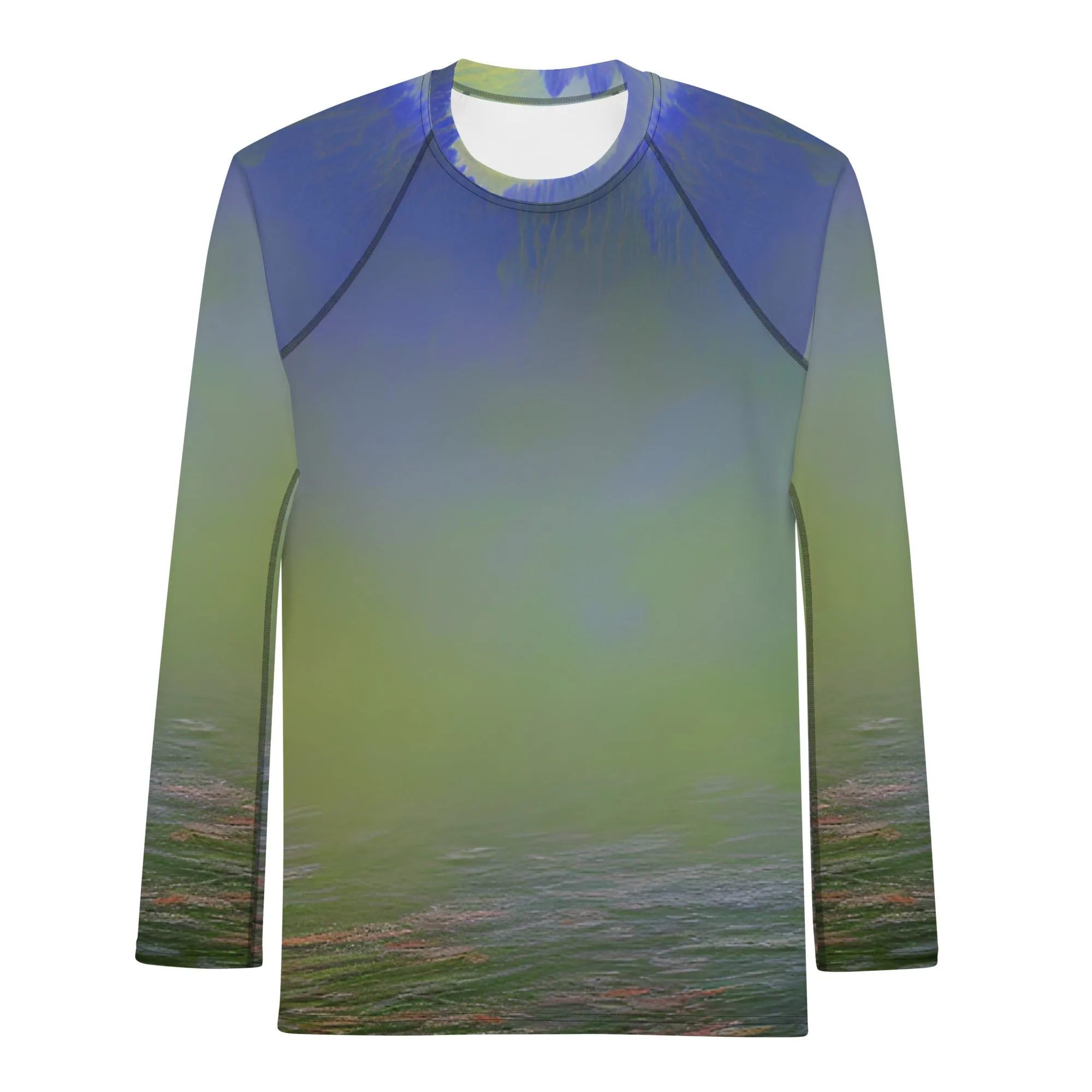 Vibrant Green Abstract Men's Rash Guard - Perfect Gift for Him