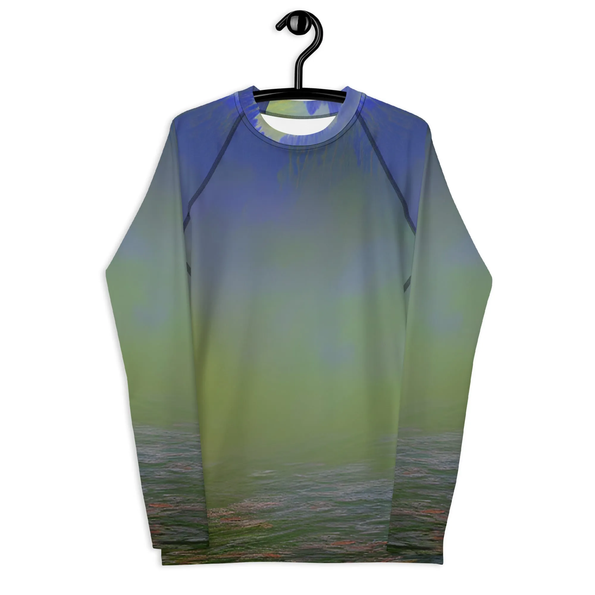 Vibrant Green Abstract Men's Rash Guard - Perfect Gift for Him